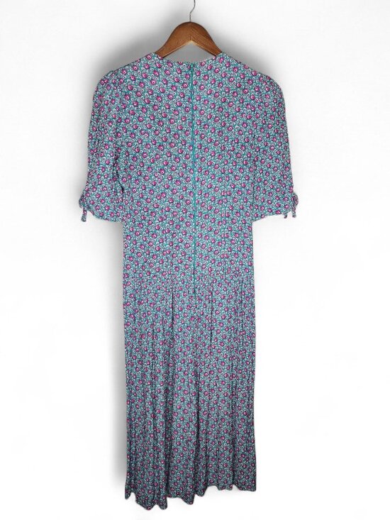 1980s Belle France Floral Print Vintage Midi Dress Size 4 - Picture 2 of 7